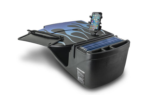 AutoExec RoadMaster Car Desk w Phone Mount in Blue Steel Flames