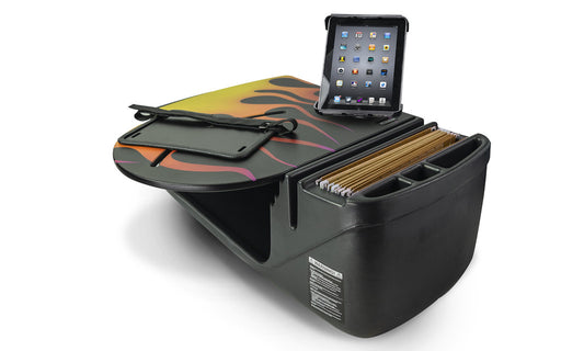 AutoExec RoadMaster Car Desk w Tablet Mount in Hot Rod Orange Flames