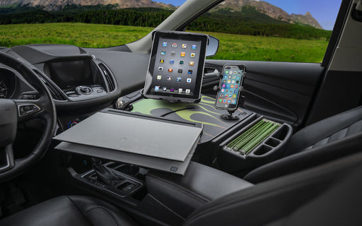 AutoExec RoadMaster Car Desk w Power Inverter Phone Mount Tablet Mount in Candy Apple Green Flames
