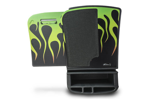 AutoExec GripMaster Car Desk w Power Inverter in Candy Apple Green Flames