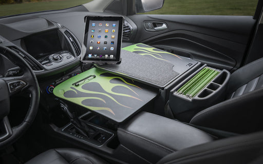 AutoExec GripMaster Car Desk w Tablet Mount in Candy Apple Green Flames
