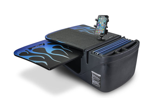 AutoExec GripMaster Car Desk w Phone Mount in Blue Steel Flames