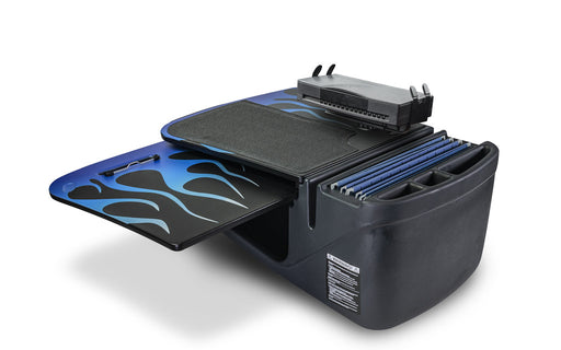 AutoExec GripMaster Car Desk w Printer Stand in Blue Steel Flames