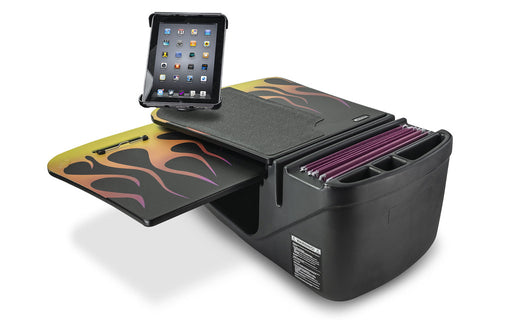 AutoExec GripMaster Car Desk w Tablet Mount in Hot Rod Orange Flames