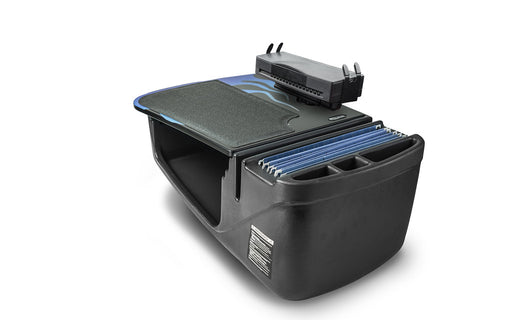 AutoExec Efficiency GripMaster Car Desk w Printer Stand in Blue Steel Flames