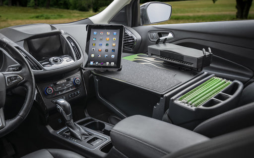 AutoExec Efficiency GripMaster Car Desk w Power Inverter Printer Stand Tablet Mount in Candy Apple Green Flames