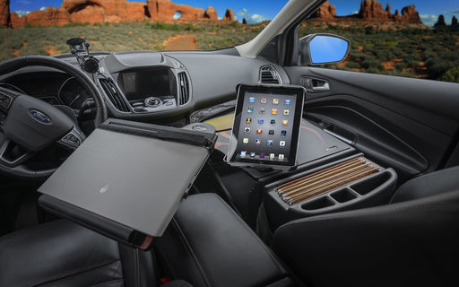 AutoExec Reach Desk Front Seat Car Desk w Tablet Mount in Hot Rod Orange Flames