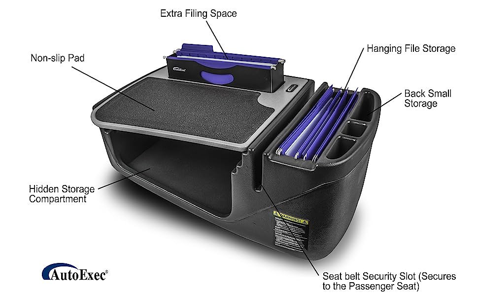 AutoExec Efficiency FileMaster Car Desk in Grey